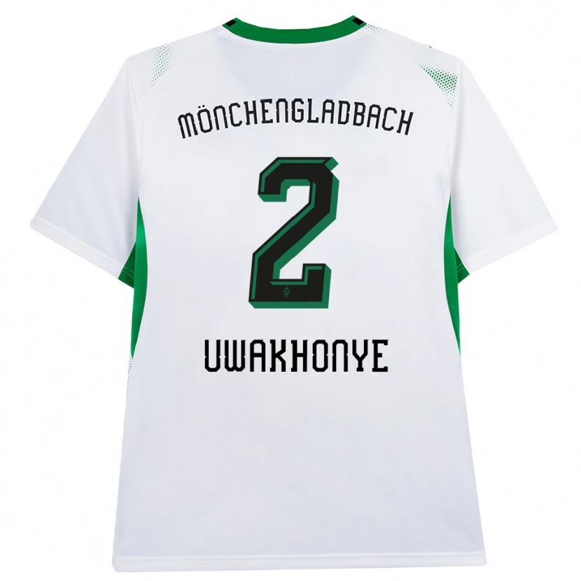 Danxen Niño Camiseta Joel Uwakhonye #2 Blanco Negro Verde 1ª Equipación 2026/27 La Camisa