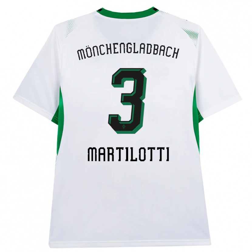 Danxen Niño Camiseta Francesco Martilotti #3 Blanco Negro Verde 1ª Equipación 2026/27 La Camisa