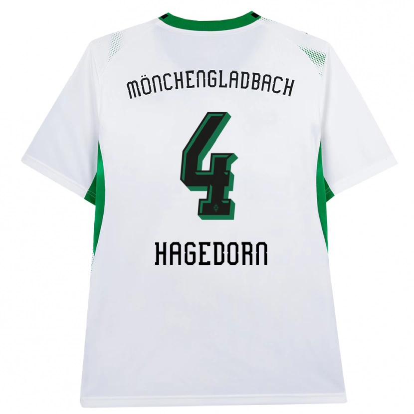 Danxen Niño Camiseta Niels Hagedorn #4 Blanco Negro Verde 1ª Equipación 2026/27 La Camisa