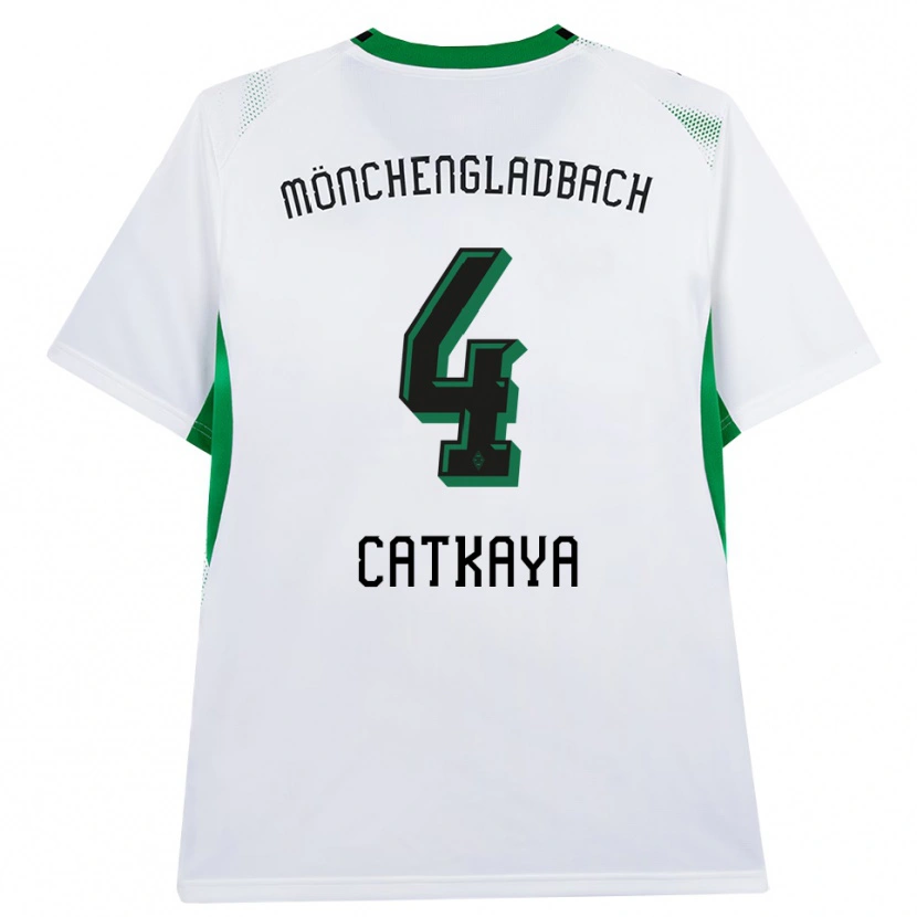 Danxen Niño Camiseta Talha Catkaya #4 Blanco Negro Verde 1ª Equipación 2026/27 La Camisa