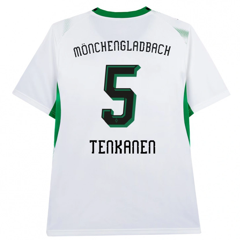 Danxen Niño Camiseta Luke Tenkanen #5 Blanco Negro Verde 1ª Equipación 2026/27 La Camisa