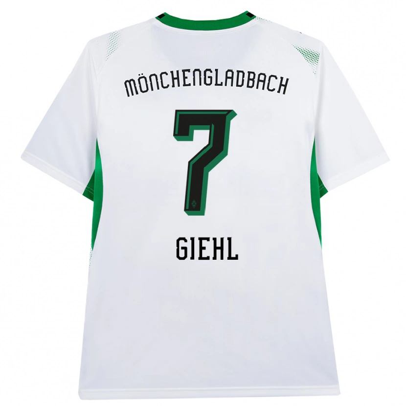 Danxen Niño Camiseta Madita Giehl #7 Blanco Negro Verde 1ª Equipación 2026/27 La Camisa