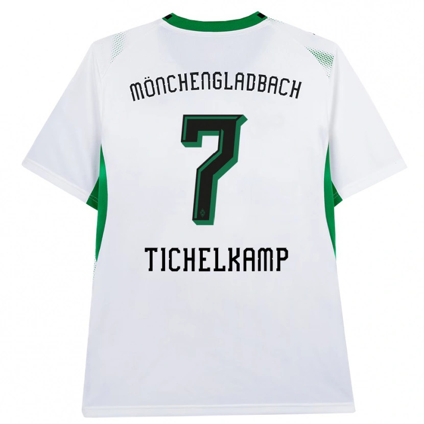 Danxen Niño Camiseta Emily Tichelkamp #7 Blanco Negro Verde 1ª Equipación 2026/27 La Camisa