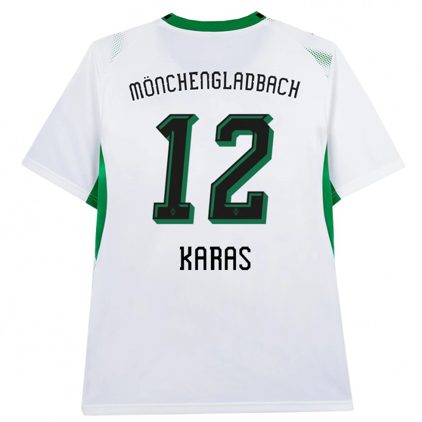 Danxen Niño Camiseta Rafael Karas #12 Blanco Negro Verde 1ª Equipación 2026/27 La Camisa