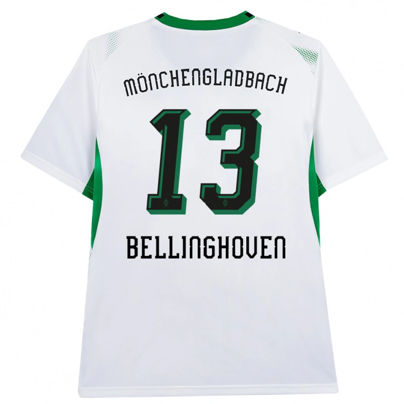 Danxen Niño Camiseta Christina Bellinghoven #13 Blanco Negro Verde 1ª Equipación 2026/27 La Camisa