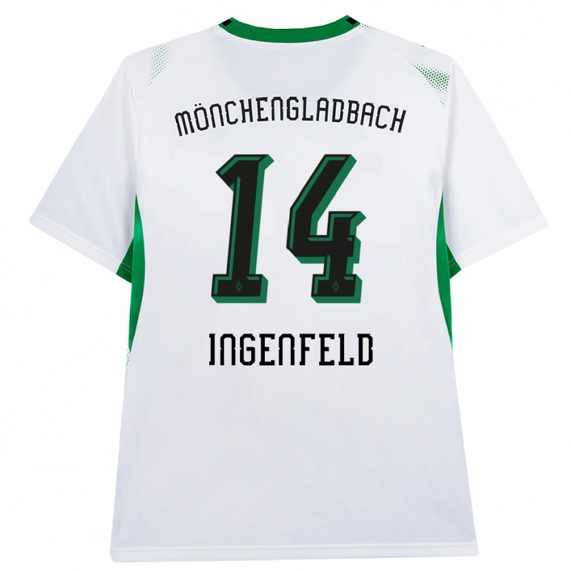 Danxen Niño Camiseta Paul Ingenfeld #14 Blanco Negro Verde 1ª Equipación 2026/27 La Camisa