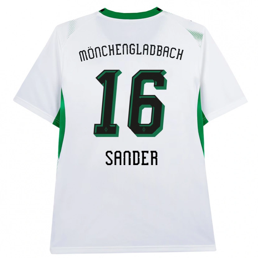 Danxen Niño Camiseta Philipp Sander #16 Blanco Negro Verde 1ª Equipación 2026/27 La Camisa