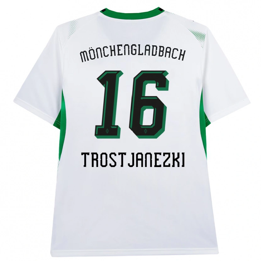 Danxen Niño Camiseta Noel Trostjanezki #16 Blanco Negro Verde 1ª Equipación 2026/27 La Camisa