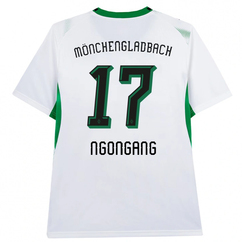 Danxen Niño Camiseta Johann Ngongang #17 Blanco Negro Verde 1ª Equipación 2026/27 La Camisa