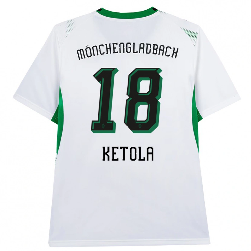 Danxen Niño Camiseta Sulo Ketola #18 Blanco Negro Verde 1ª Equipación 2026/27 La Camisa
