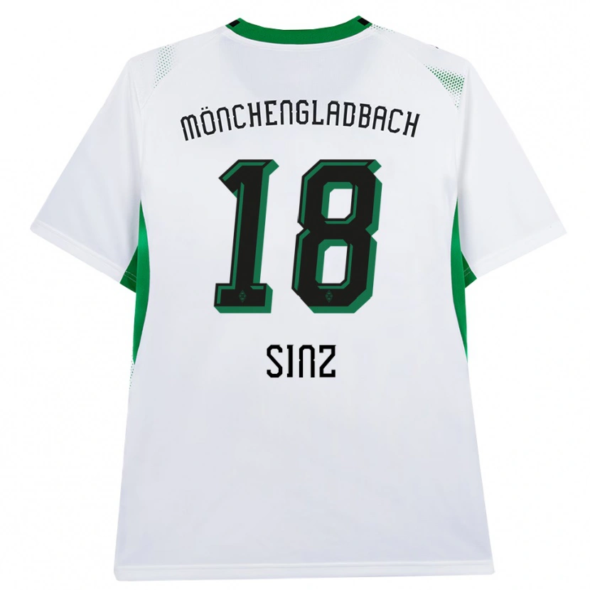 Danxen Niño Camiseta Michelle Sinz #18 Blanco Negro Verde 1ª Equipación 2026/27 La Camisa