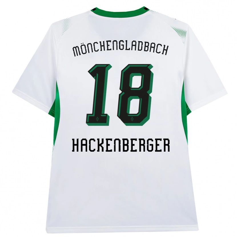 Danxen Niño Camiseta Jessica Hackenberger #18 Blanco Negro Verde 1ª Equipación 2026/27 La Camisa