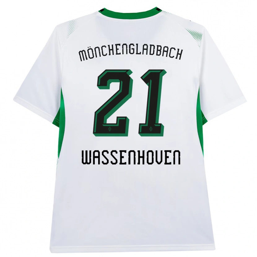 Danxen Niño Camiseta Michelle Wassenhoven #21 Blanco Negro Verde 1ª Equipación 2026/27 La Camisa