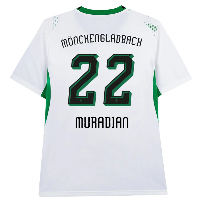 Danxen Niño Camiseta Artem Muradyan #22 Blanco Negro Verde 1ª Equipación 2026/27 La Camisa