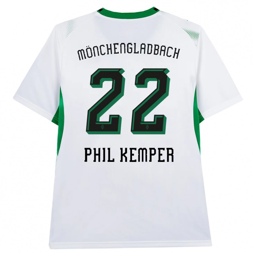 Danxen Niño Camiseta Phil Kemper #22 Blanco Negro Verde 1ª Equipación 2026/27 La Camisa