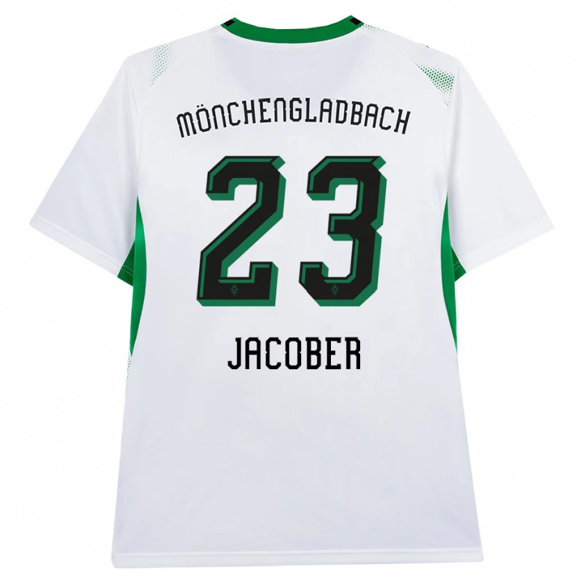 Danxen Niño Camiseta Magdalena Jacober #23 Blanco Negro Verde 1ª Equipación 2026/27 La Camisa