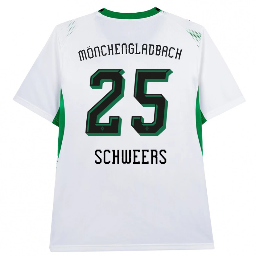 Danxen Niño Camiseta Lion Schweers #25 Blanco Negro Verde 1ª Equipación 2026/27 La Camisa