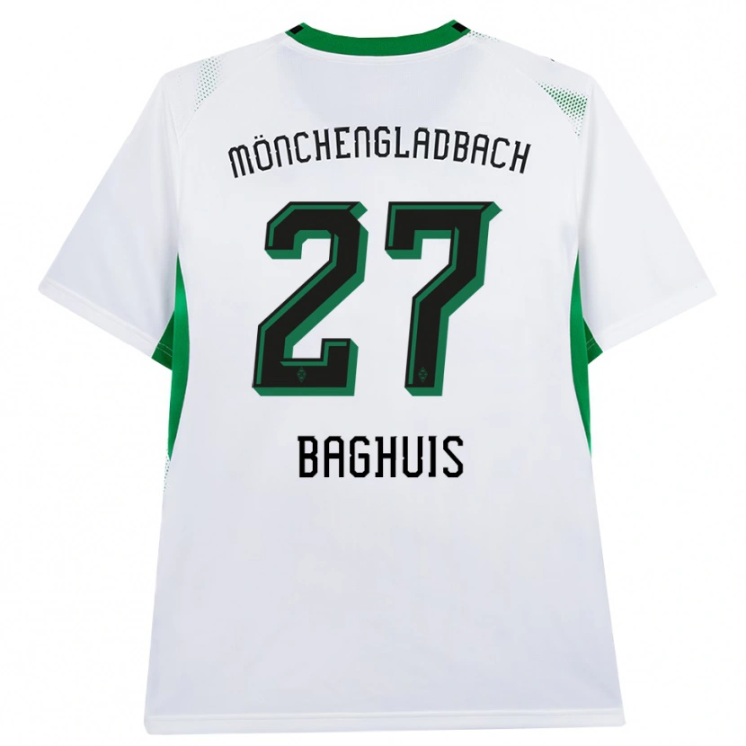 Danxen Niño Camiseta Chantal Baghuis #27 Blanco Negro Verde 1ª Equipación 2026/27 La Camisa