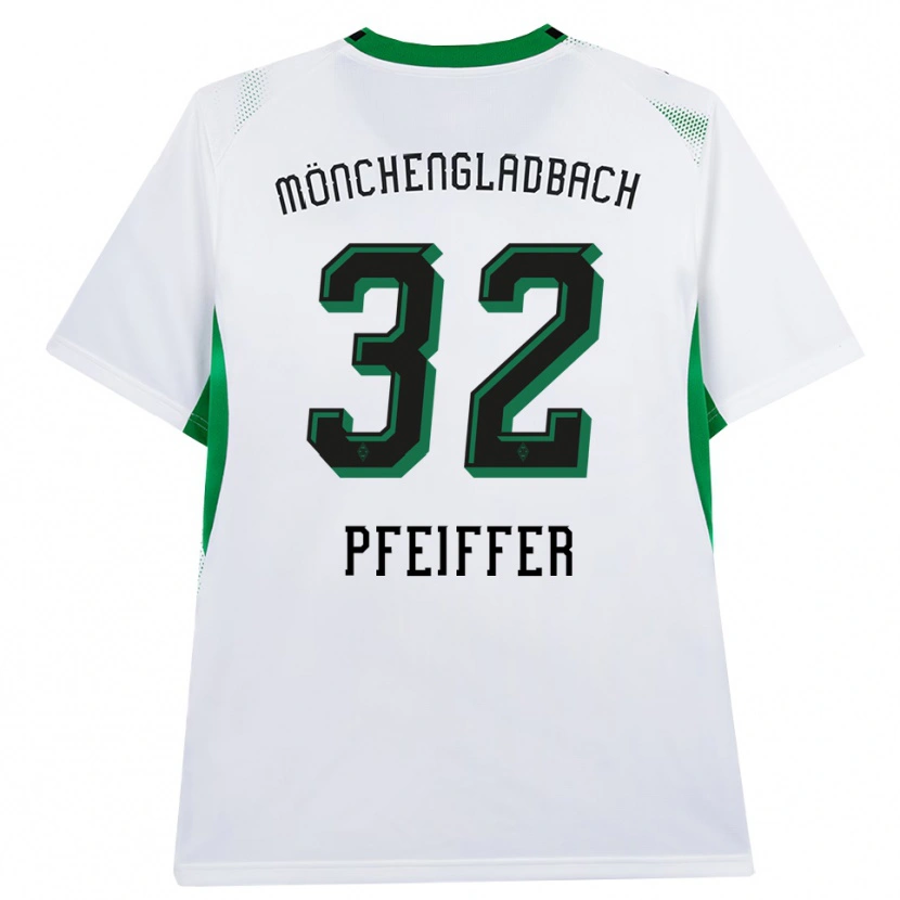 Danxen Niño Camiseta Tim Pfeiffer #32 Blanco Negro Verde 1ª Equipación 2026/27 La Camisa