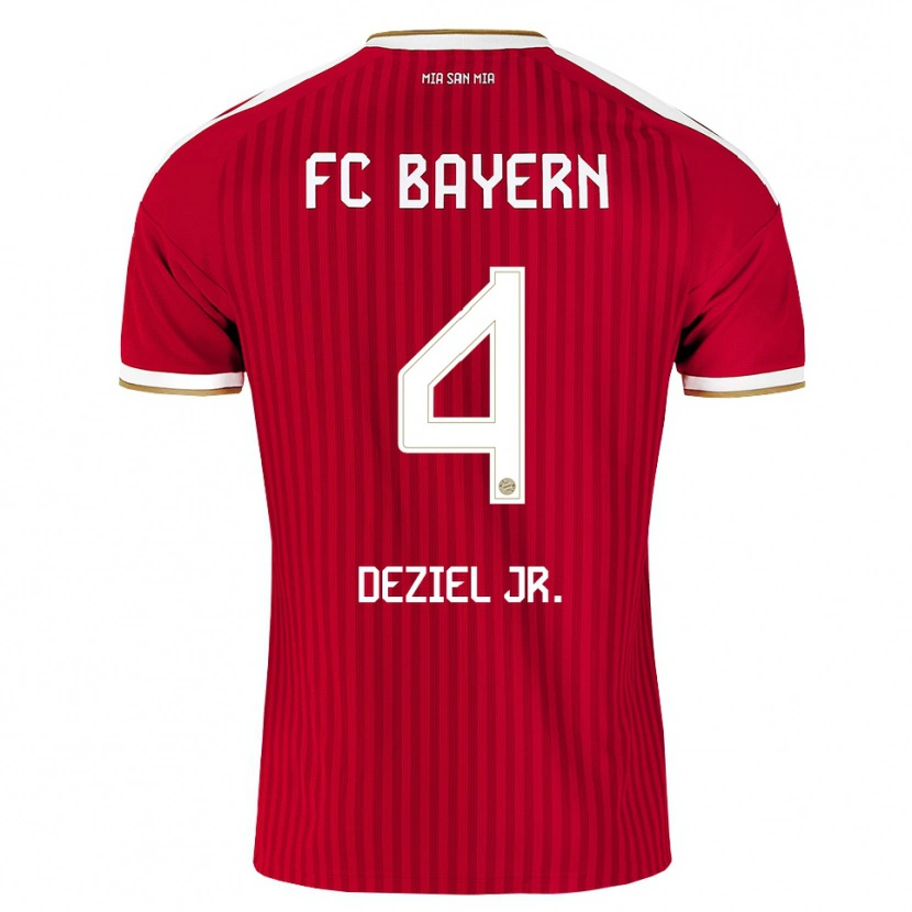 Danxen Niño Camiseta Robert Deziel Jr. #4 Rojo Blanco Azul 1ª Equipación 2026/27 La Camisa