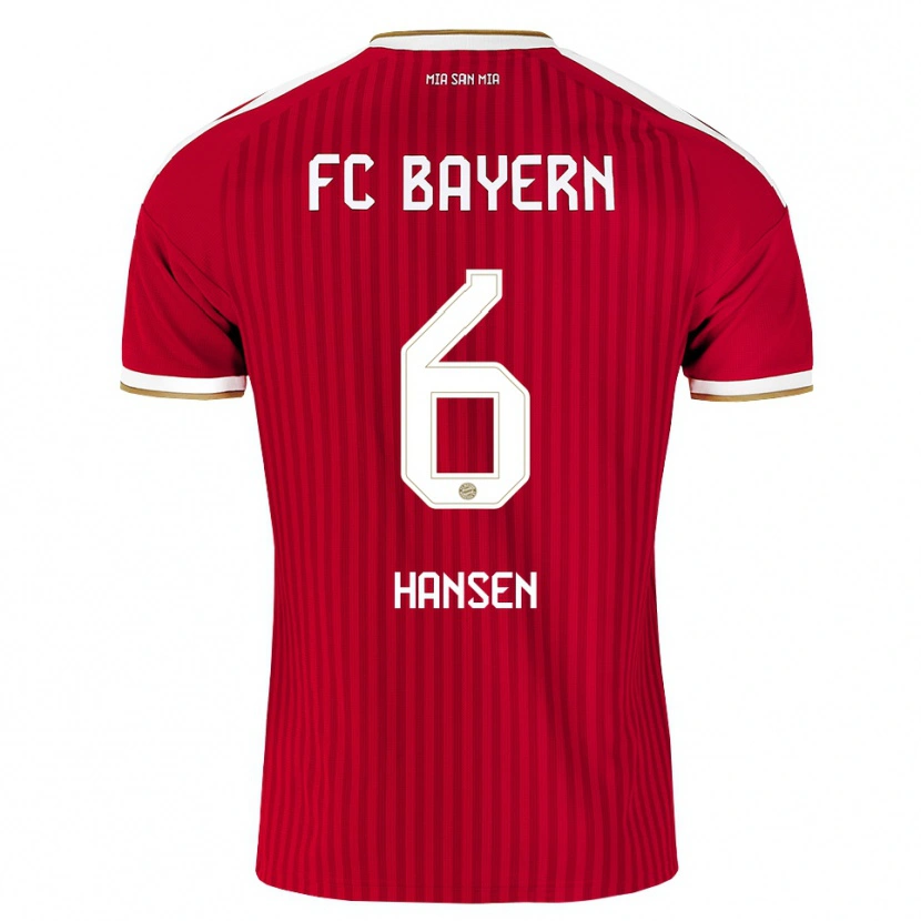 Danxen Niño Camiseta Tuva Hansen #6 Rojo Blanco Azul 1ª Equipación 2026/27 La Camisa