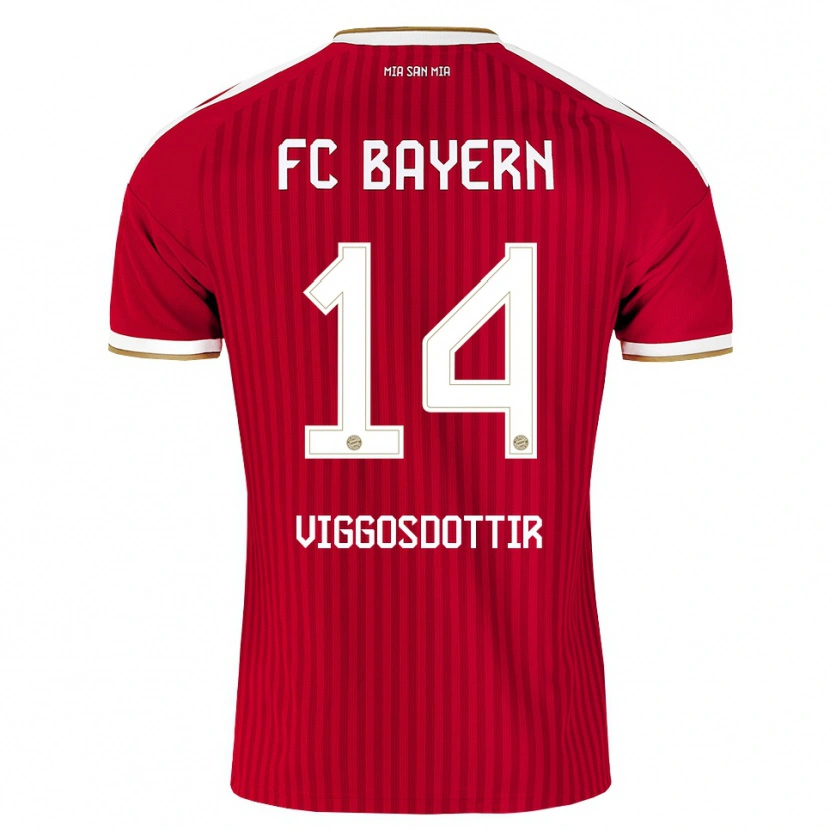 Danxen Niño Camiseta Glodis Perla Viggosdottir #14 Rojo Blanco Azul 1ª Equipación 2026/27 La Camisa