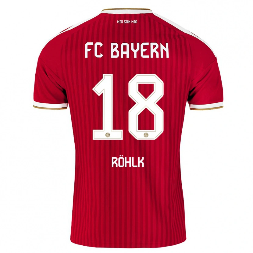 Danxen Niño Camiseta Jona Röhlk #18 Rojo Blanco Azul 1ª Equipación 2026/27 La Camisa