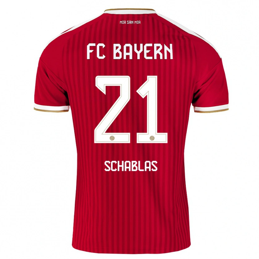 Danxen Niño Camiseta Matteo Schablas #21 Rojo Blanco Azul 1ª Equipación 2026/27 La Camisa