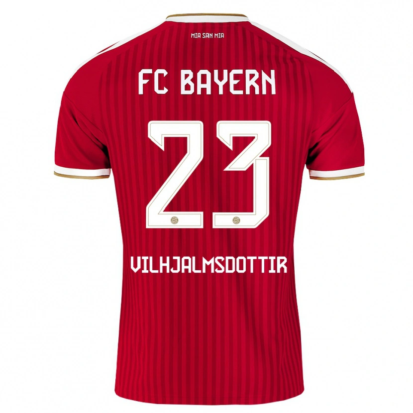 Danxen Niño Camiseta Karolina Lea Vilhjalmsdottir #23 Rojo Blanco Azul 1ª Equipación 2026/27 La Camisa