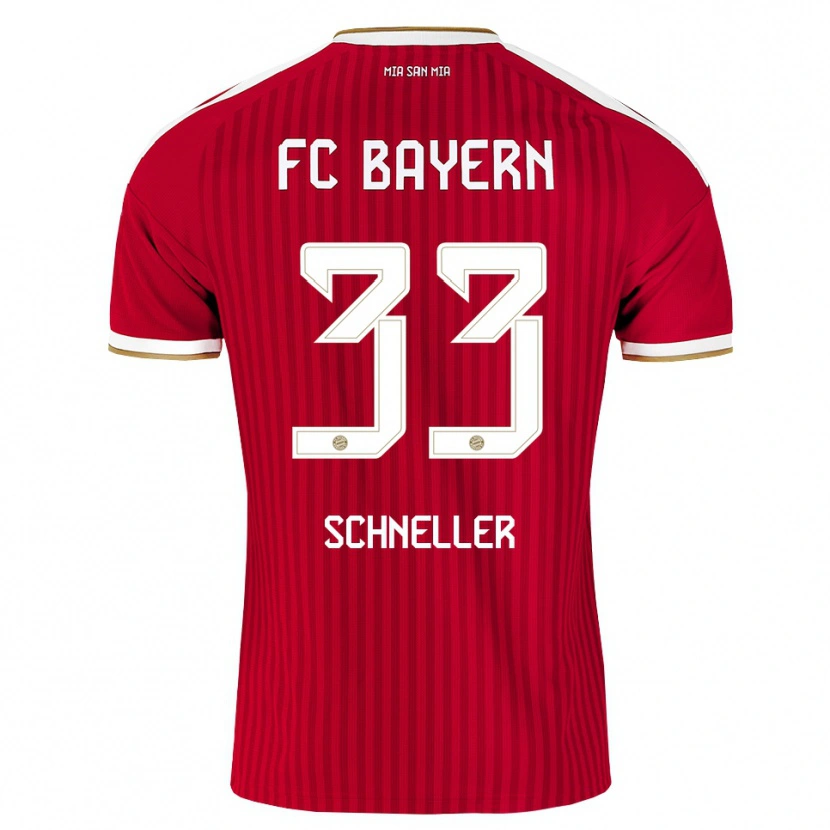 Danxen Niño Camiseta Lukas Schneller #33 Rojo Blanco Azul 1ª Equipación 2026/27 La Camisa