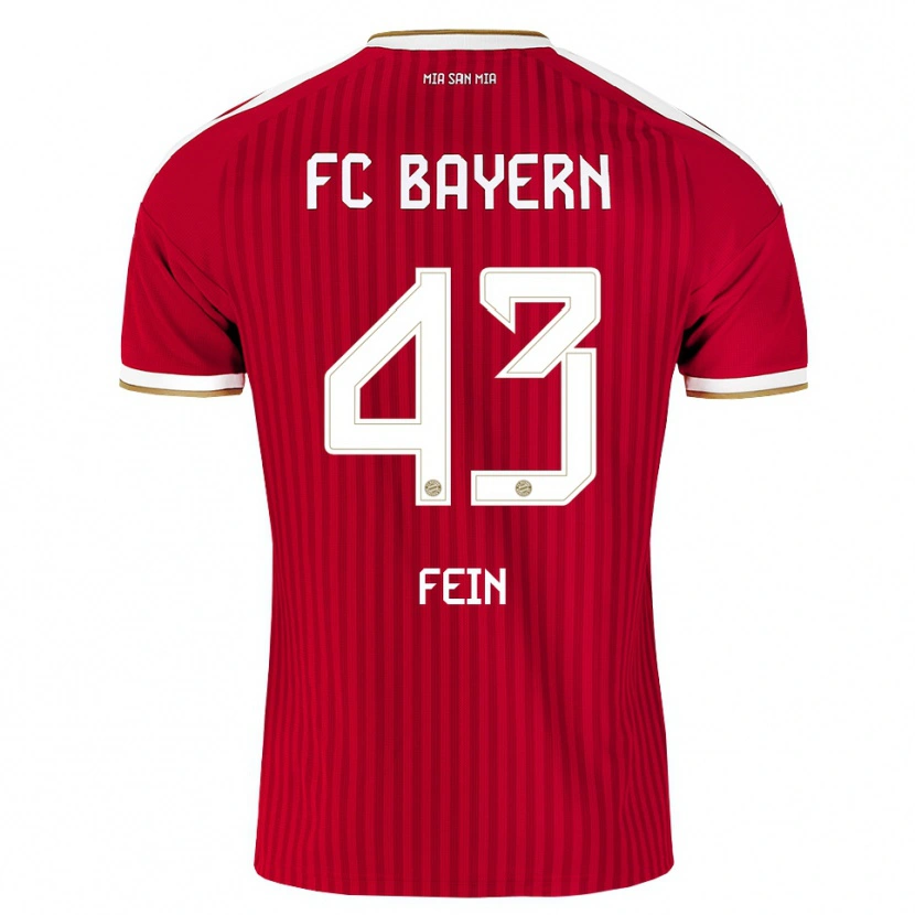 Danxen Niño Camiseta Adrian Fein #43 Rojo Blanco Azul 1ª Equipación 2026/27 La Camisa