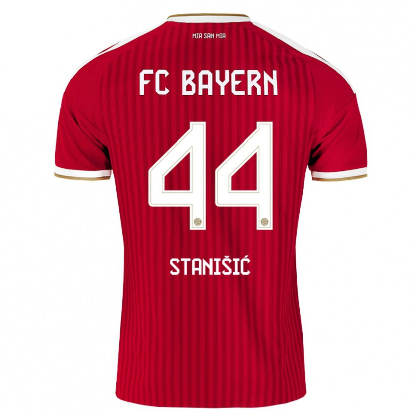 Danxen Niño Camiseta Josip Stanisic #44 Rojo Blanco Azul 1ª Equipación 2026/27 La Camisa