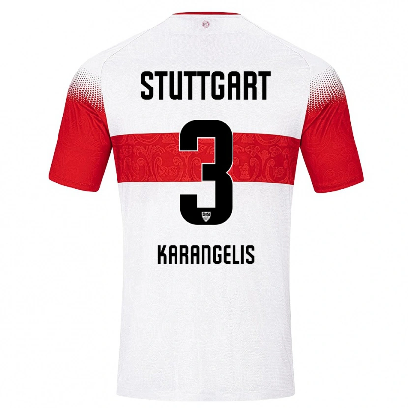Danxen Niño Camiseta Konstantinos Karangelis #3 Blanco Rojo Amarillo 1ª Equipación 2026/27 La Camisa