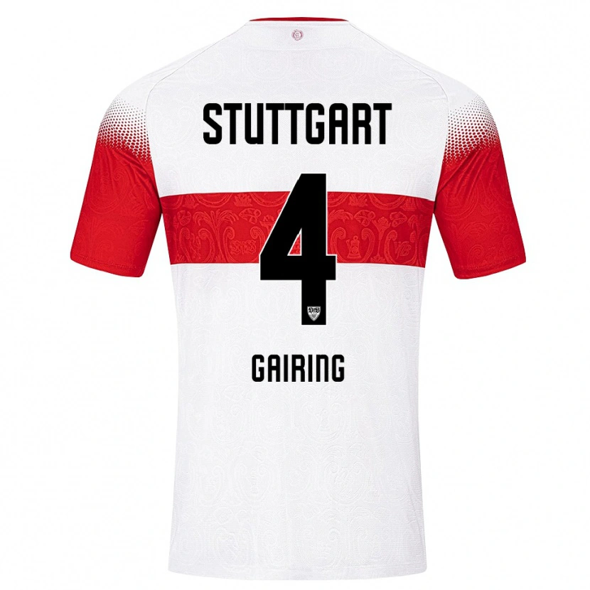 Danxen Niño Camiseta Nadine Gairing #4 Blanco Rojo Amarillo 1ª Equipación 2026/27 La Camisa