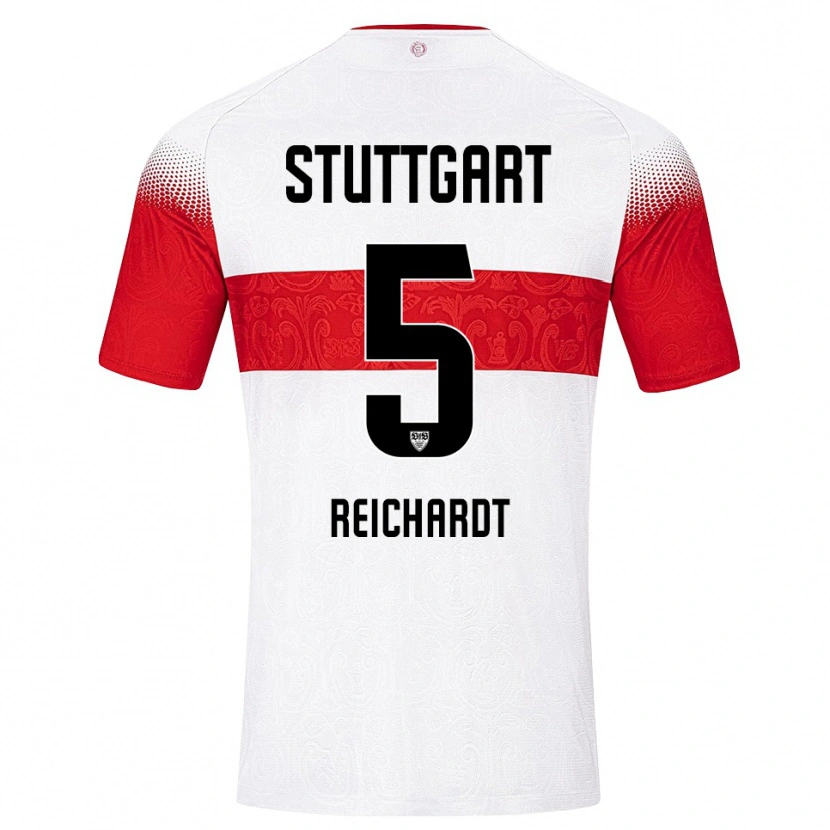 Danxen Niño Camiseta Jona Reichardt #5 Blanco Rojo Amarillo 1ª Equipación 2026/27 La Camisa
