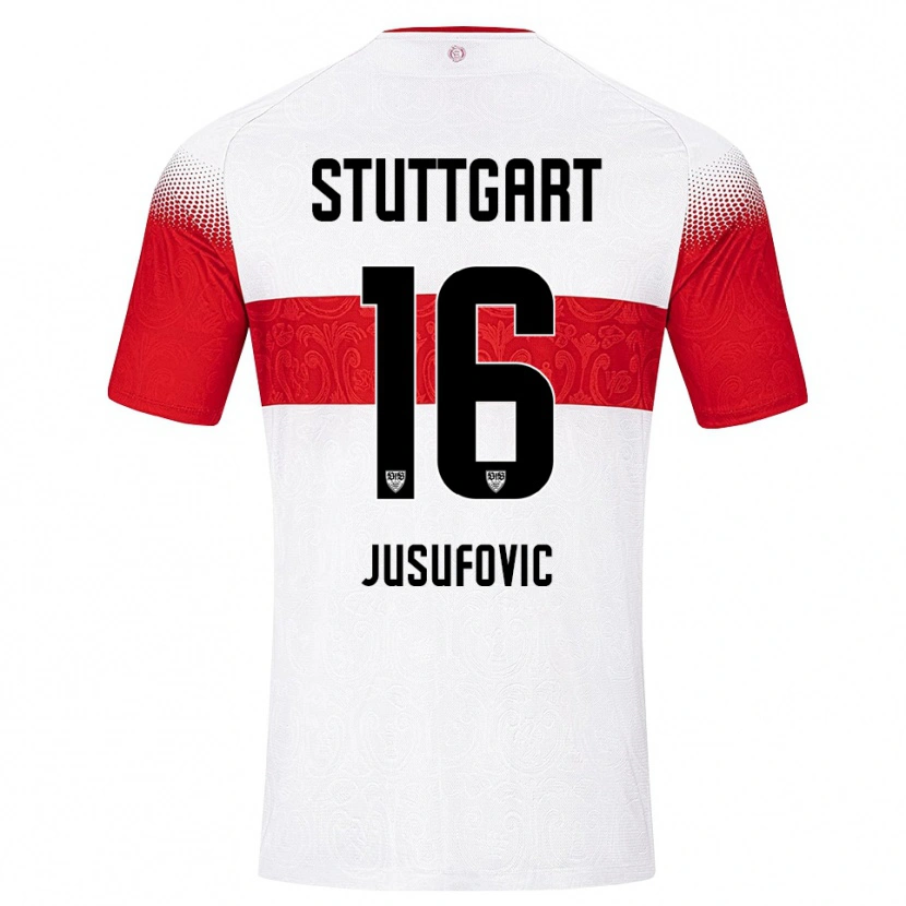 Danxen Niño Camiseta Farah Jusufović #16 Blanco Rojo Amarillo 1ª Equipación 2026/27 La Camisa