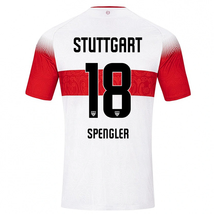Danxen Niño Camiseta Jana Spengler #18 Blanco Rojo Amarillo 1ª Equipación 2026/27 La Camisa