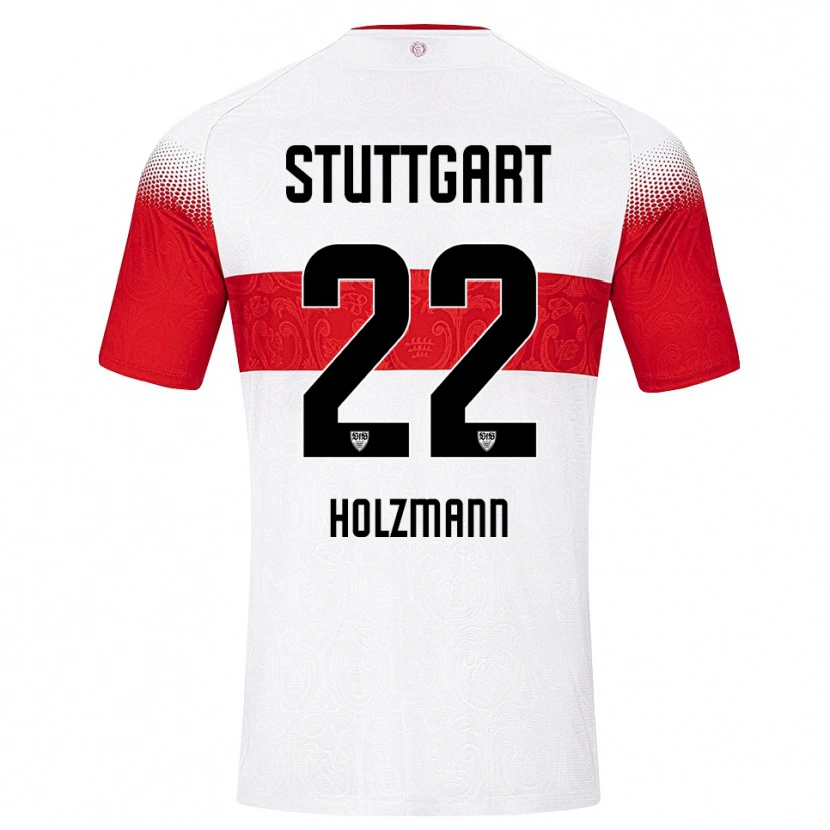 Danxen Niño Camiseta Lucas Holzmann #22 Blanco Rojo Amarillo 1ª Equipación 2026/27 La Camisa
