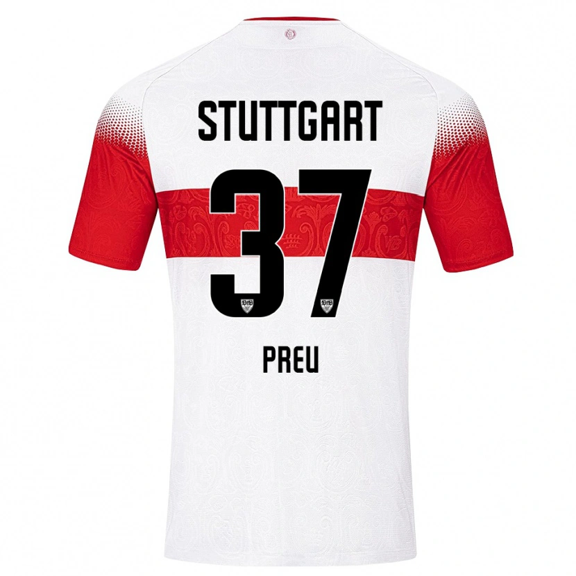 Danxen Niño Camiseta David Preu #37 Blanco Rojo Amarillo 1ª Equipación 2026/27 La Camisa