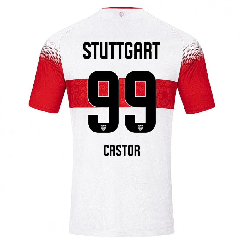 Danxen Niño Camiseta Gillian Castor #99 Blanco Rojo Amarillo 1ª Equipación 2026/27 La Camisa