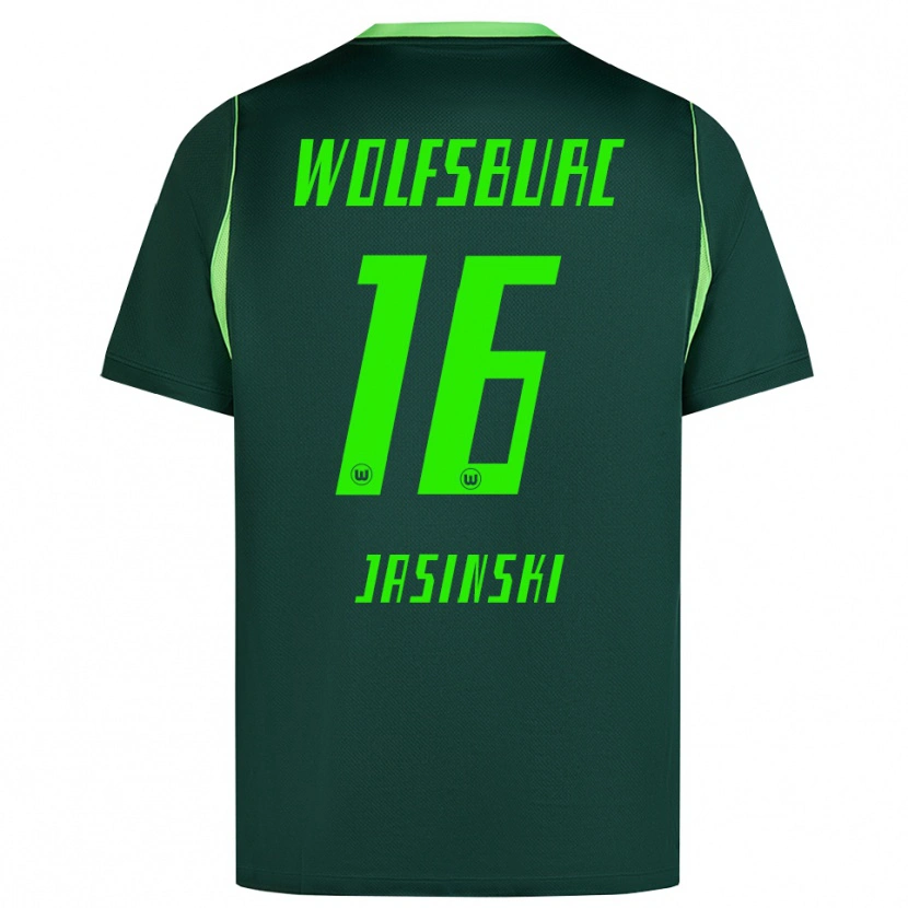 Danxen Niño Camiseta Mateusz Jasinski #16 Verde Oscuro Blanco 1ª Equipación 2026/27 La Camisa