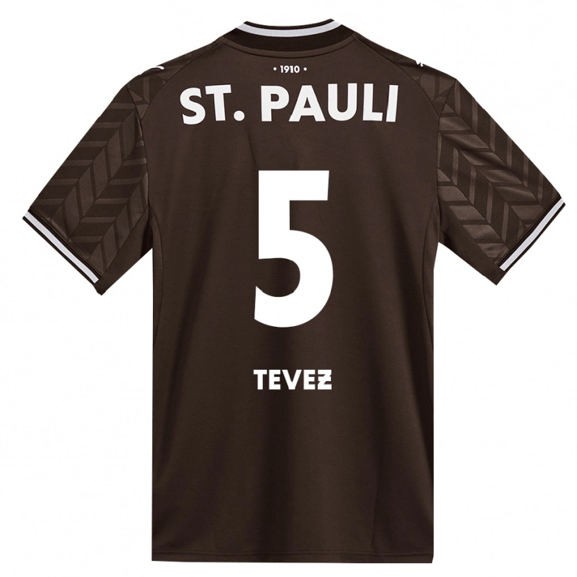 Danxen Niño Camiseta Federico Tevez #5 Café Blanco 1ª Equipación 2026/27 La Camisa