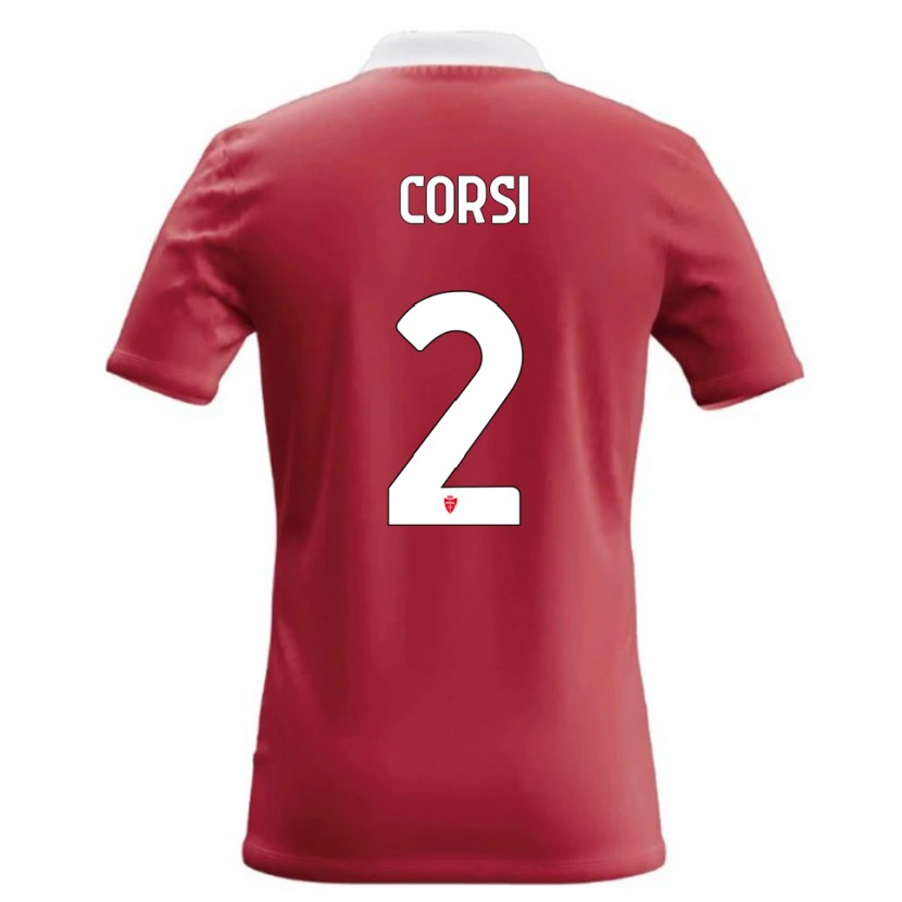 Danxen Niño Camiseta Giovanni Corsi #2 Rojo Blanco 1ª Equipación 2026/27 La Camisa