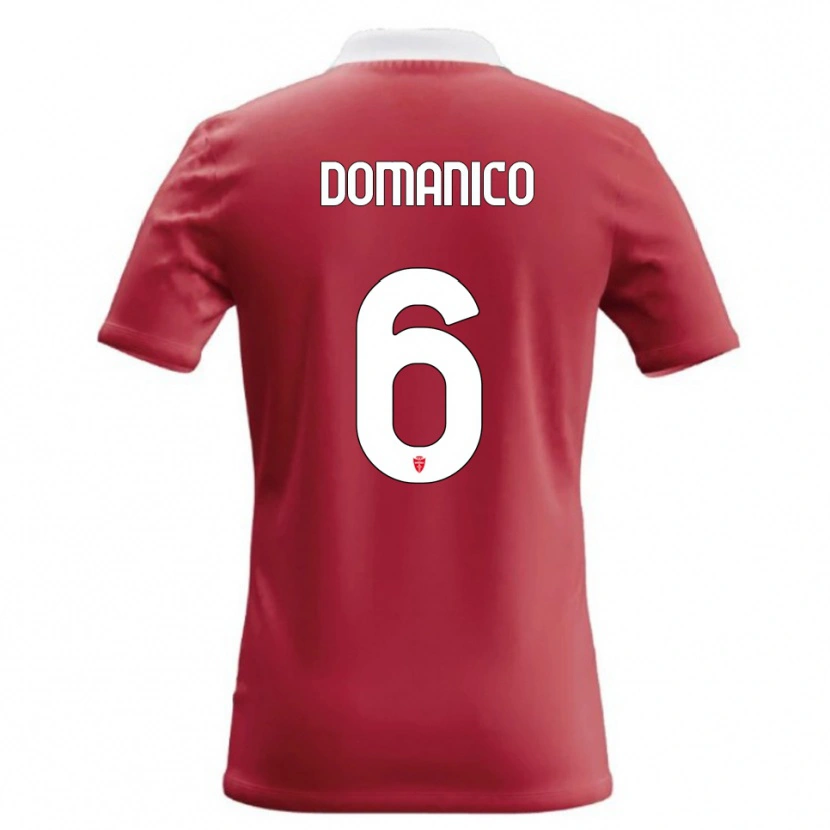 Danxen Niño Camiseta Saverio Domanico #6 Rojo Blanco 1ª Equipación 2026/27 La Camisa