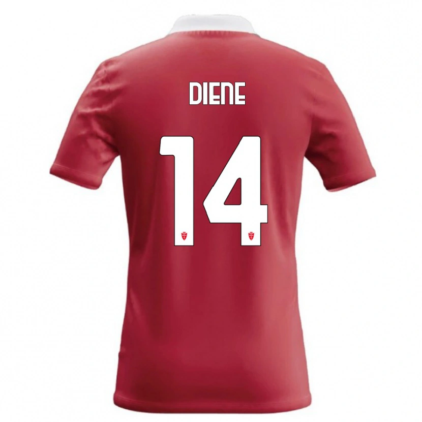 Danxen Niño Camiseta Abdou Diene #14 Rojo Blanco 1ª Equipación 2026/27 La Camisa