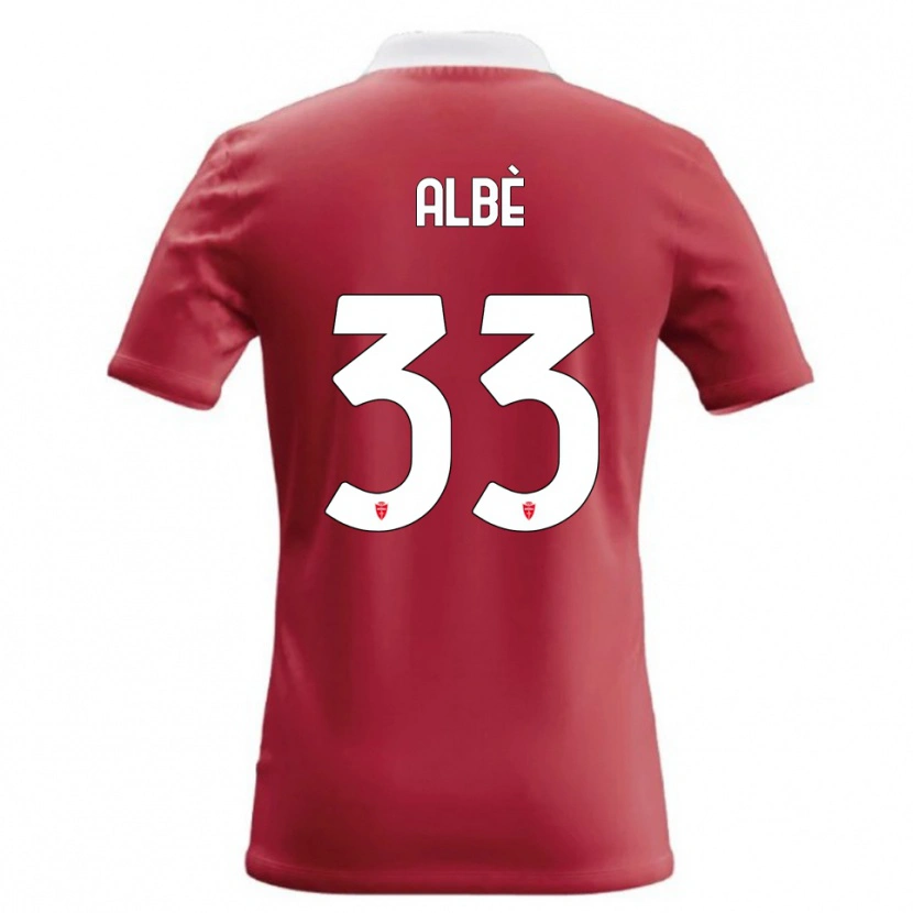 Danxen Niño Camiseta Simone Albè #33 Rojo Blanco 1ª Equipación 2026/27 La Camisa