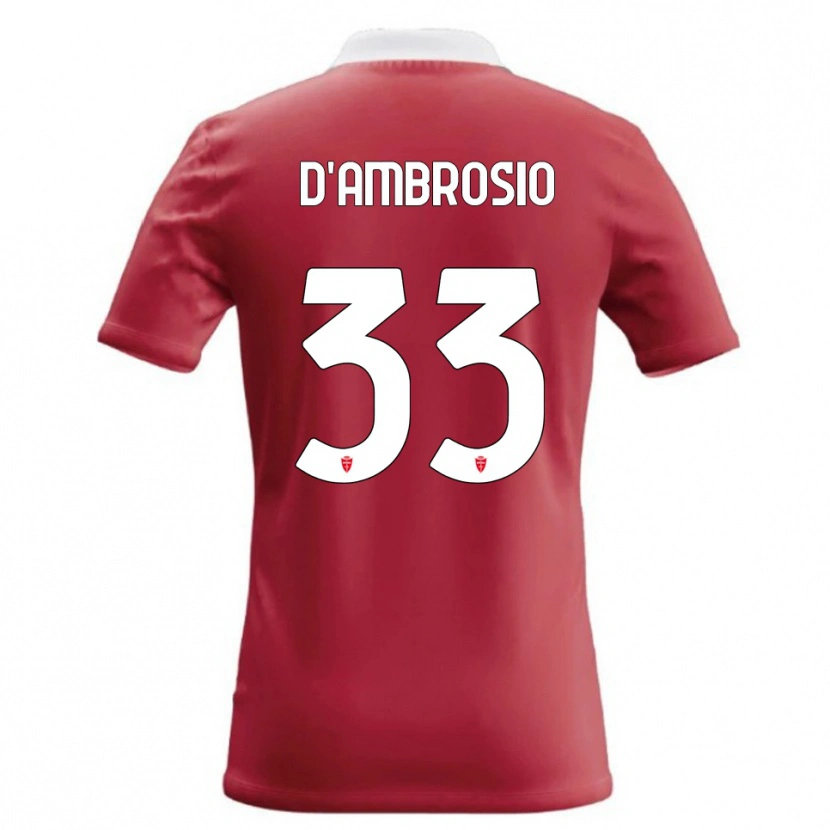 Danxen Niño Camiseta Danilo D'ambrosio #33 Rojo Blanco 1ª Equipación 2026/27 La Camisa
