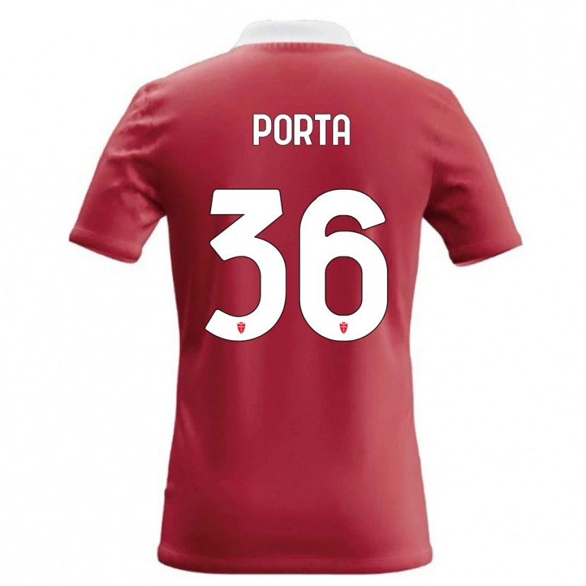 Danxen Niño Camiseta Matteo Porta #36 Rojo Blanco 1ª Equipación 2026/27 La Camisa