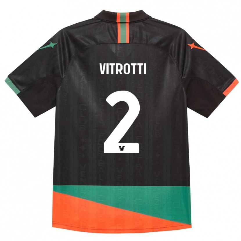 Danxen Niño Camiseta Matteo Vitrotti #2 Negro Naranja Verde 1ª Equipación 2026/27 La Camisa