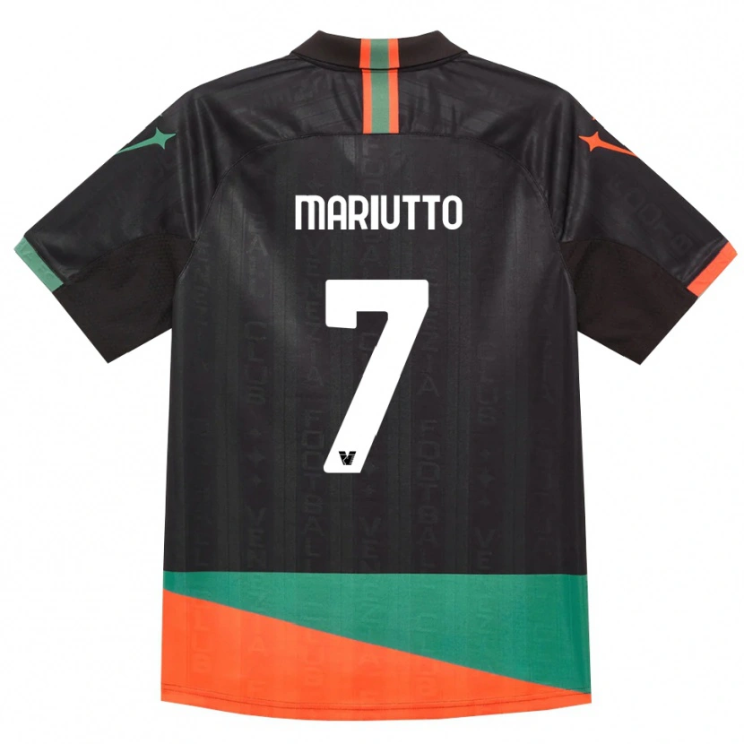 Danxen Niño Camiseta Francesco Mariutto #7 Negro Naranja Verde 1ª Equipación 2026/27 La Camisa
